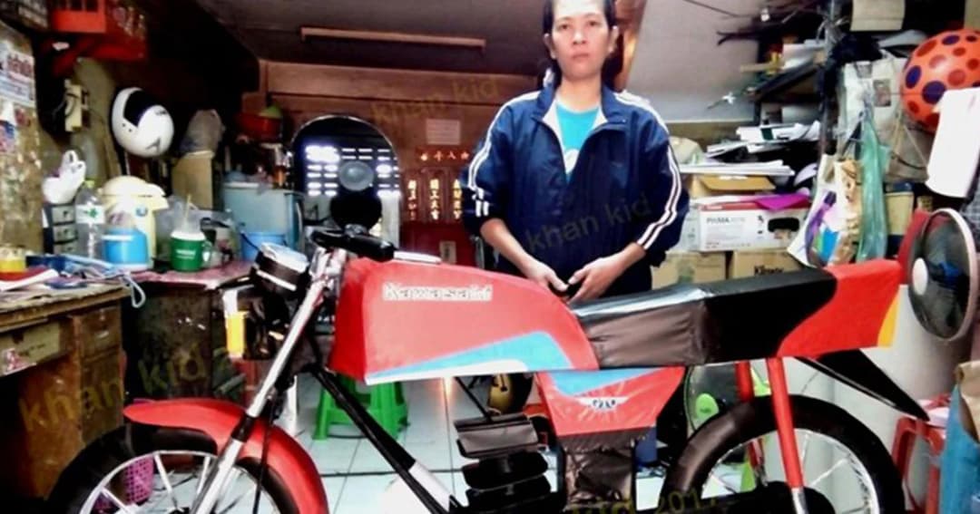 สายแว้นต้องชอบ สาวไทยนักสร้างมอไซค์กงเต๊ก