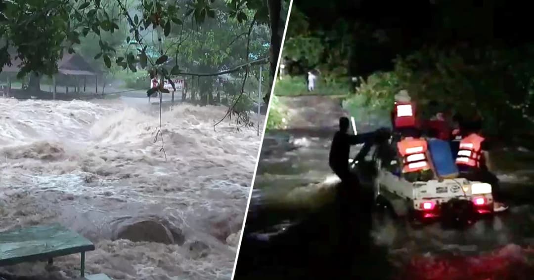 จนท.รุดช่วย นทท. 30 คน ติดน้ำป่า ‘น้ำตกคลองมะเดื่อ’ นครนายก