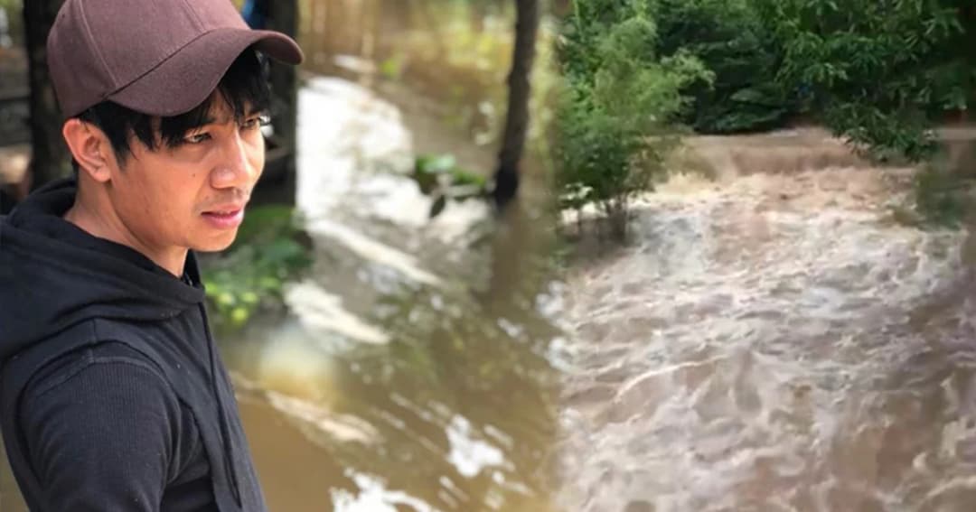 ระทึก! “ก้อง ห้วยไร่” ไลฟ์สดวินาทีน้ำป่าทะลัก ขณะถ่ายทำภาพยนตร์ ที่นครนายก