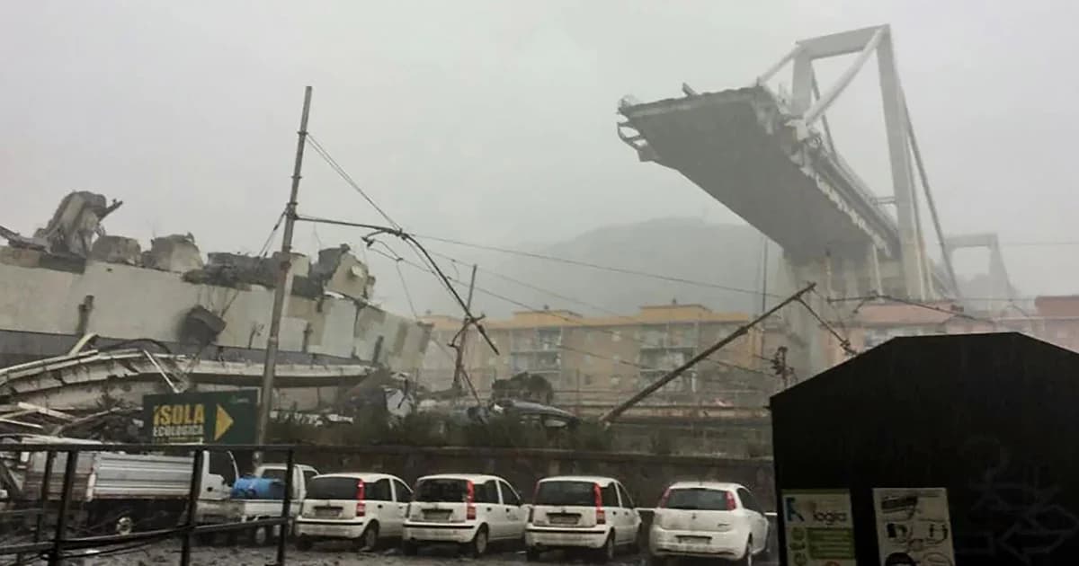 สะพานอิตาลีถล่ม รถร่วงกระแทกพื้นสูง 100 เมตร ดับแล้ว 22 ราย