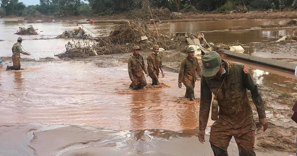 เจอแล้ว 39 ศพ ยังสูญหายกว่า 90 คน เหตุเขื่อนแตกในลาว