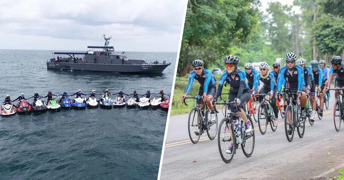 ครึ่งทางแล้ว! ปั่นจักรยาน-ขี่เจ็ทสกี “รวมหัวใจไปให้สุดที่แดนใต้”