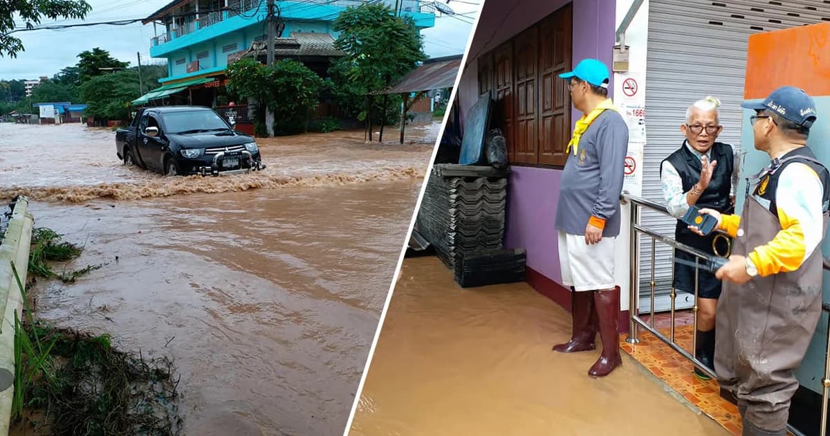 เทศบาลเมืองน่านแจ้งประชาชนเก็บของหนีน้ำ เริ่มทะลักท่วมชุมชนริมน้ำ