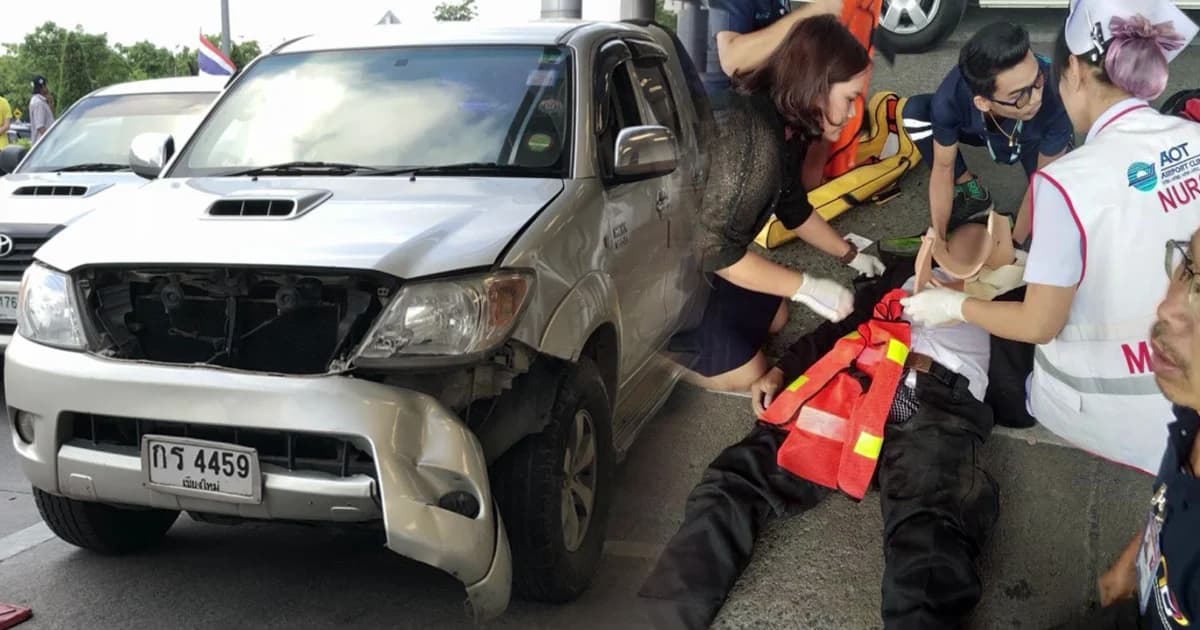 ป้าพุ่งชน รปภ.สนามบินเชียงใหม่ เจ็บสาหัส หลังถูกล็อกล้อ อ้างป่วยจำอะไรไม่ได้