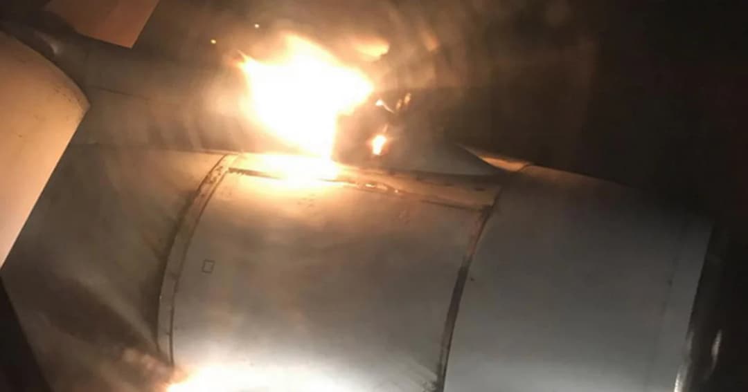 ผู้โดยสารถ่ายภาพเครื่องบินรัสเซีย ขณะไฟลุกเครื่องยนต์