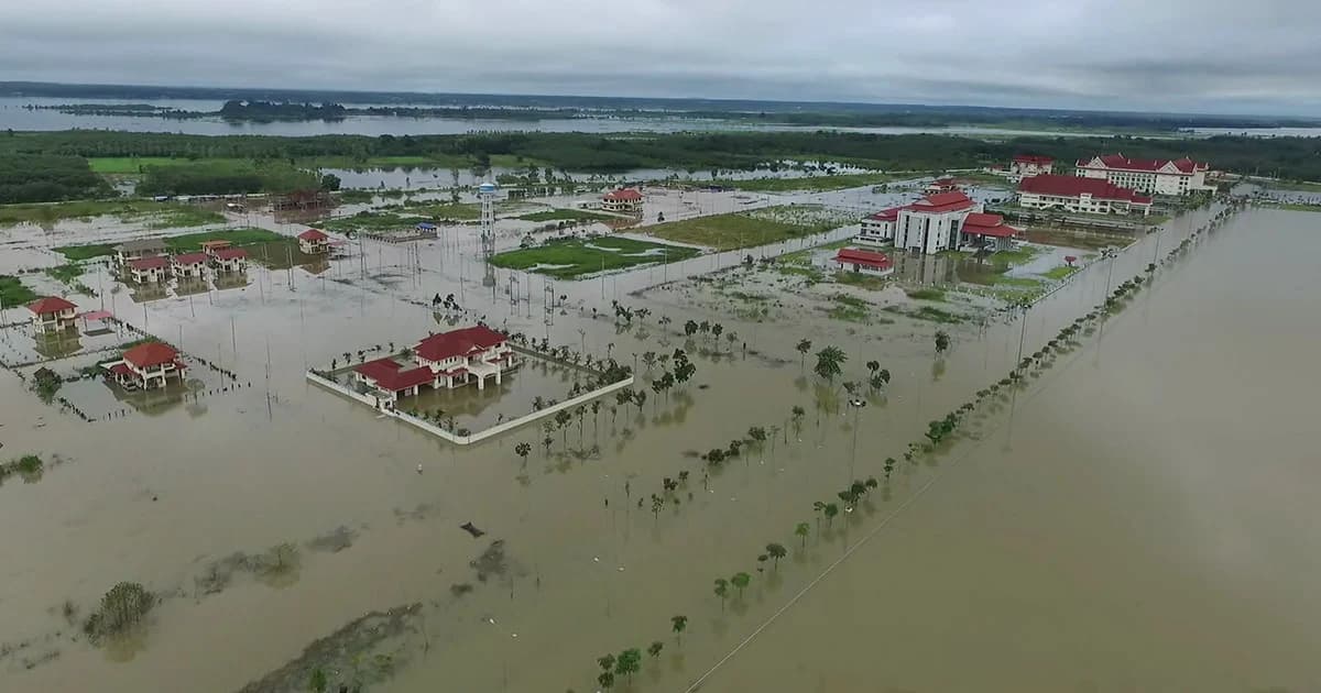 บึงกาฬ น้ำโขงหนุนหนองกุดทิงเอ่อท่วมศูนย์ราชการอ่วมหนักสุดรอบ 7 ปี