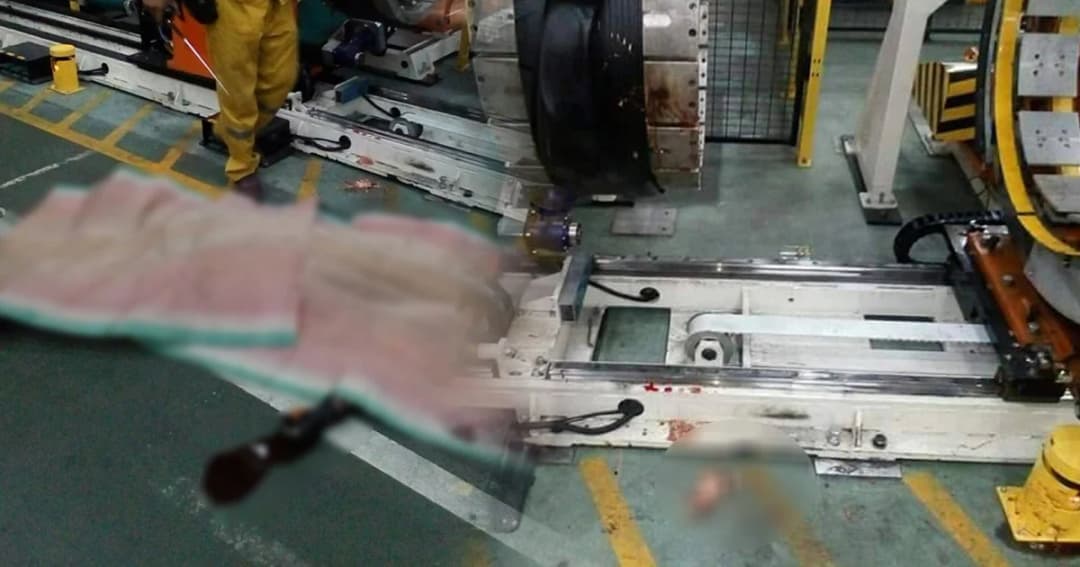 สยอง! หนุ่มโรงงานถูกเครื่องจักรบีบหัวแตก เลือดทะลักนองพื้น เสียชีวิตคาที่