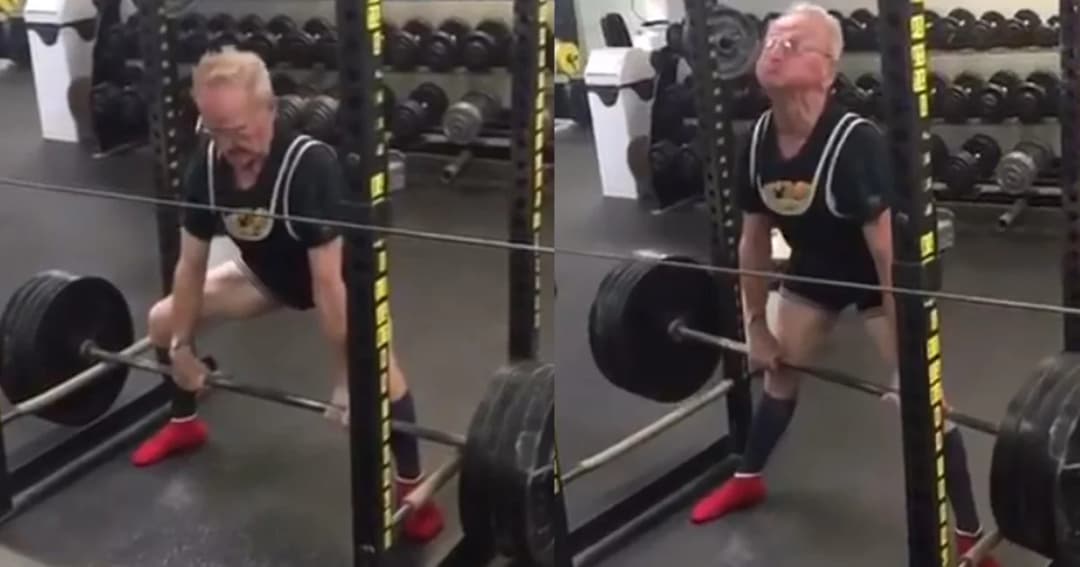 จอมพลังวัยคุณทวด โชว์ยกน้ำหนัก 183 กก. ท่า Deadlifts แบบชิลด์ๆ