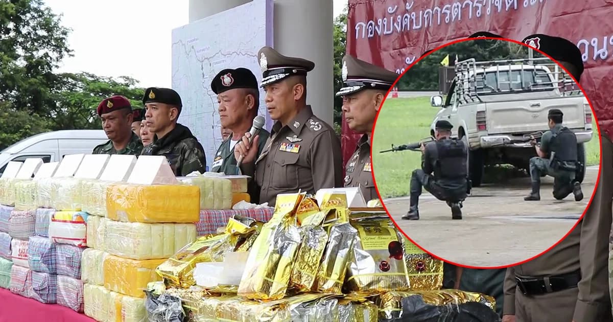 ‘เฉลิมเกียรติ’ แถลงจับยาบ้า 4.4 ล้านเม็ด ไอซ์ 97 กก. มูลค่านับพันล้าน ที่ อ.แม่อาย