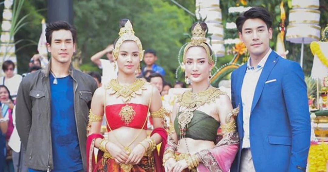 งดงาม! “แต้ว-ญาญ่า” สวมชุดไทยรำบวงสรวงพญานาค ที่คำชะโนด เปิดตัว “นาคี2”