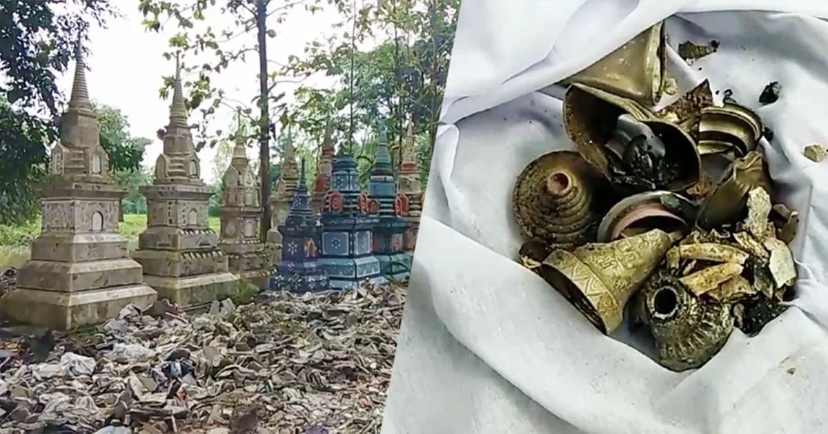 ออกหมายจับ ! เจ้าอาวาสสั่งรถแบคโฮ ทุบเจดีย์อัฐิบรรพบุรุษชาวบ้าน