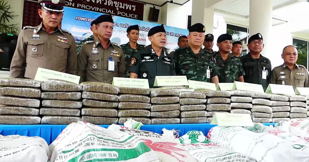 รวบ 2 สามีภรรยา รับจ้างขับพ่วงขนกัญชา 790 กก. เตรียมส่งชายแดนใต้