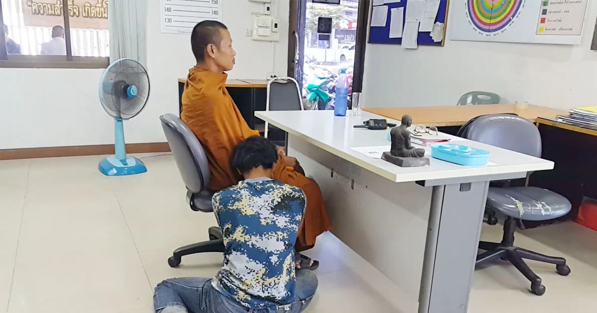 รวบหนุ่มใหญ่ บุกกุฏิเจ้าอาวาสลักพระพุทธรูป หาเงินแลกยาบ้าเสพ !