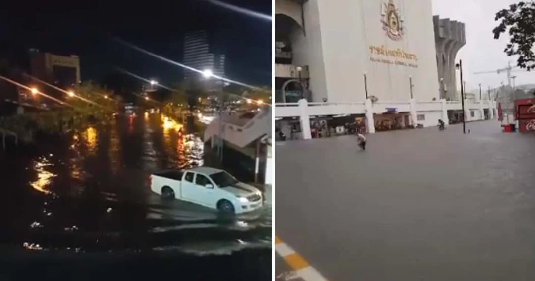 อุตุฯ เตือนวันนี้กทม. ฝนตก 60% เปิดภาพทะเลกรุงเทพฯ ฝนถล่มทะลุ 100 มม.