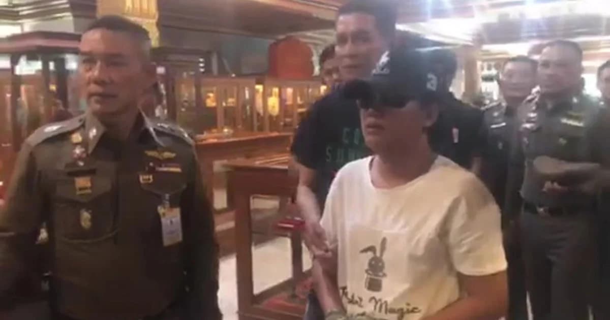 จับแล้ว! โจรสาวประเภทสอง ขโมยเข็มขัดเงินวัดปากน้ำฯ