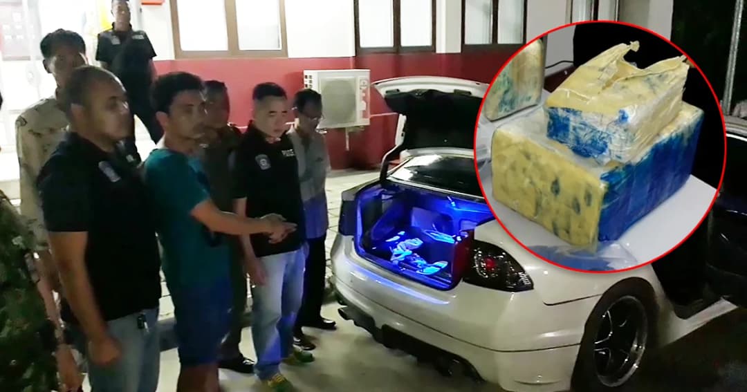 ตร.ไล่ล่า! เก๋งชนแล้วหนี รวบได้ 1 ราย ผงะพบยาบ้าซุกรถกว่าแสนเม็ด