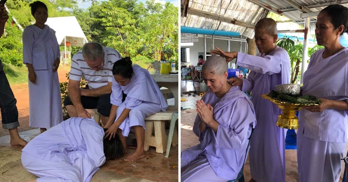 “เอมี่ อาเมเรีย” โกนหัวบวชชีทดแทนบุญคุณพ่อแม่ หลังมรสุมคดียาเสพติด