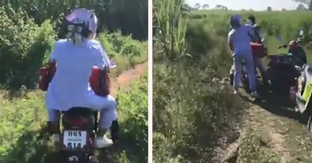 พยาบาลขอนแก่น ขี่ จยย.ลุยป่า ช่วยผู้ป่วยฉุกเฉิน