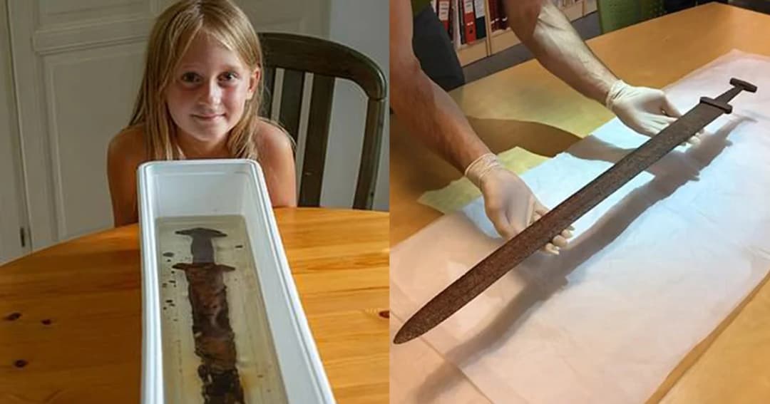 สาววัย 8 ขวบ พบดาบไวกิ้งโบราณอายุ 1,500 ปี