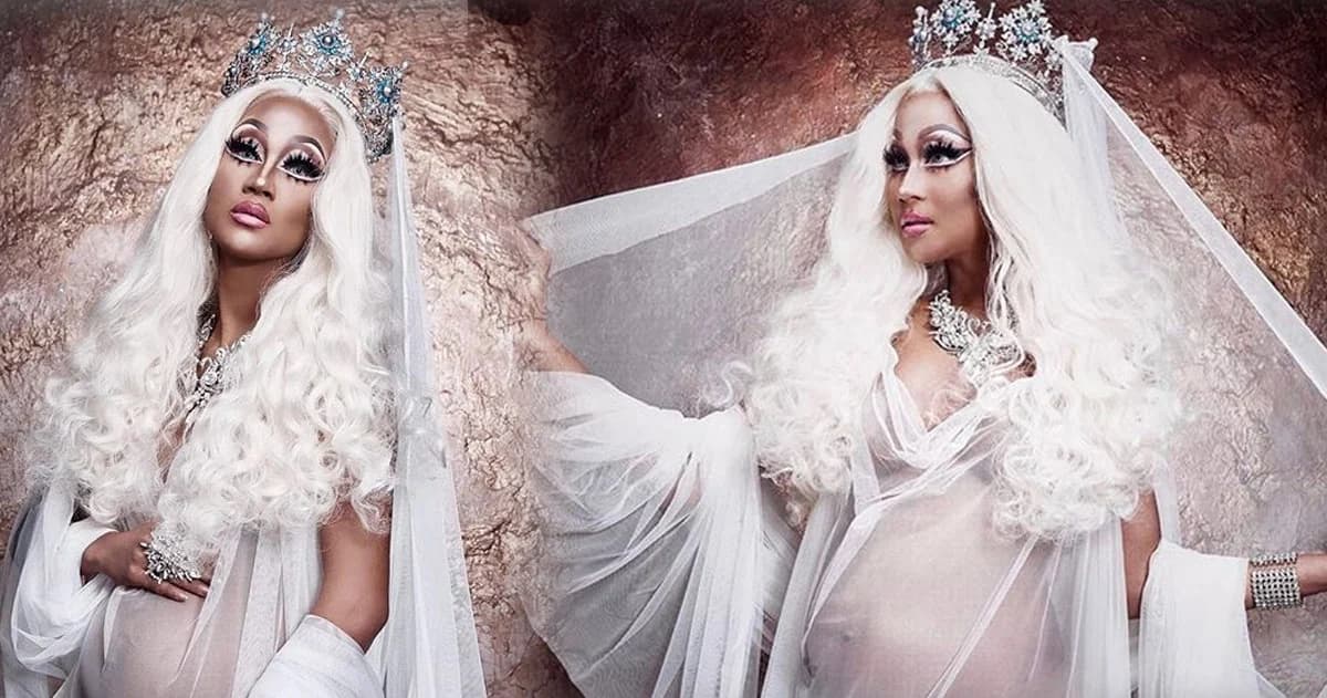 “เมญ่า” แปลงโฉมแต่งเป็น Drag mom ถ่ายภาพที่ระลึกก่อนคลอด