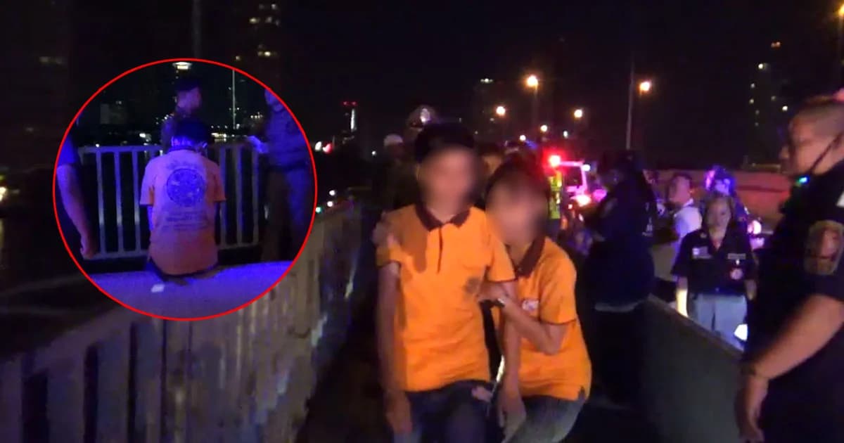 ทอมเมารัก ! หวังโดดสะพานสาทร จนท.เกลี้ยกล่อมสุดท้ายกลับใจไม่โดด