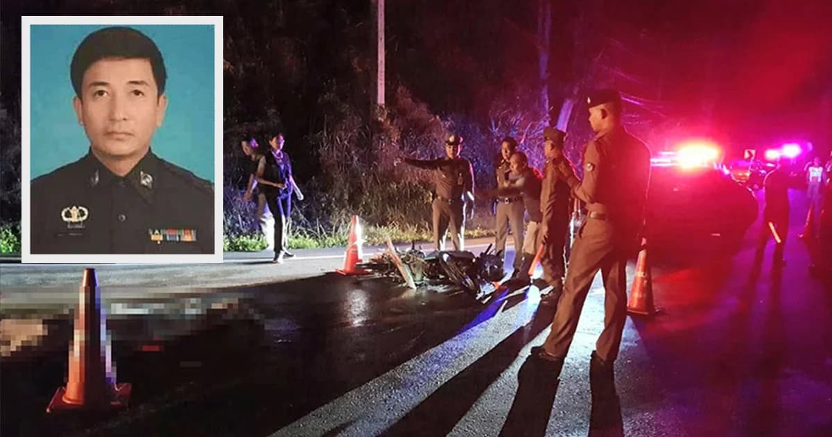 ดาบตำรวจ ขี่ จยย.กลับจากปฏิบัติหน้าที่ ถูกกระบะชนดับ เเล้วหลบหนี