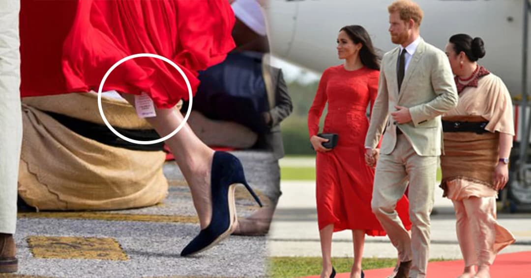ดัชเชส “เมแกน” พลาด ลืมตัดป้ายสินค้าออกจากชุดขณะเยือนตองกา