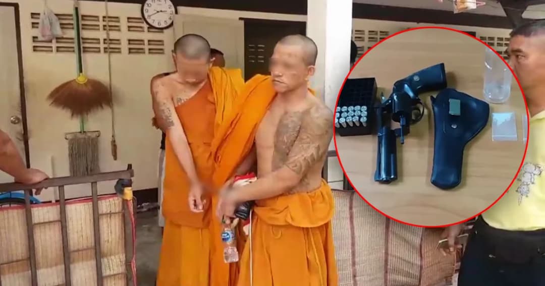 ชาวบ้านสุดทน! แจ้งจับพระ 4 รูป มั่วสีกา-เสพยาบ้า-ค้าอาวุธปืนในวัด
