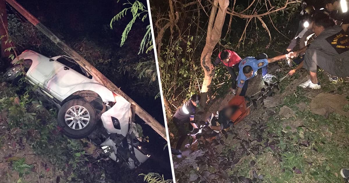 ปิกอัพชนเสาไฟพุ่งตกคู ‘แม่-ลูก’ ติดคาซาก ร้องสติหลุด ‘ขอโทษที่ทำให้ลูกเจ็บ’