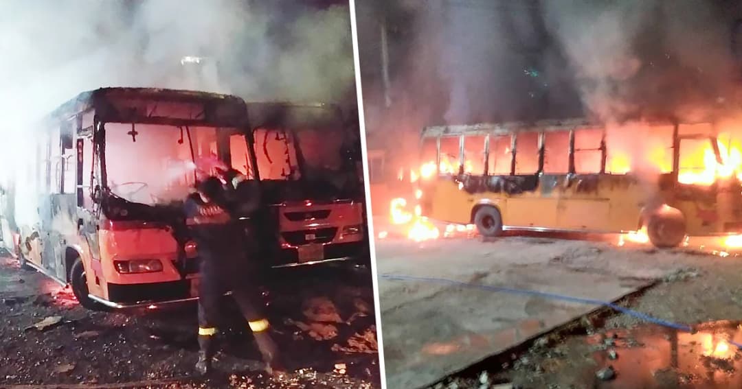 ไฟไหม้มินิบัส เผาวอด 2 คันรวด คาลานจอดรถ คาดไฟฟ้าลัดวงจร