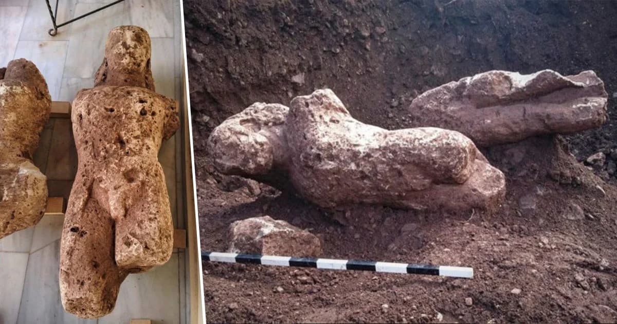 ชาวนาพบรูปปั้นและสุสานกรีกโบราณ ระหว่างไถนาในที่ดินตัวเอง