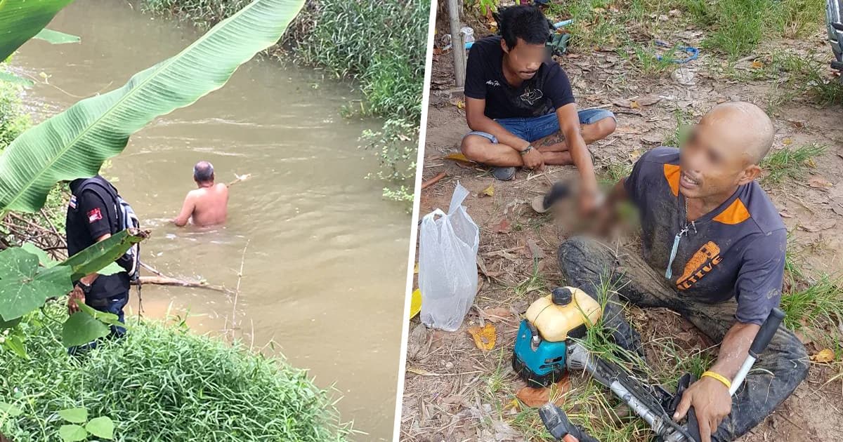 เอเย่นต์ยาบ้ามุดคลองหนี ตร. ตกใจถูกปาประทัดใส่ ยอมมอบตัว