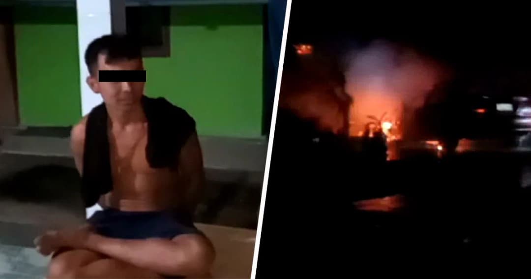 หนุ่มป่วยจิตทะเลาะเมีย จุดไฟเผารถวอด 5 คัน ก่อนลั่น “ทำอะไรลงไป”