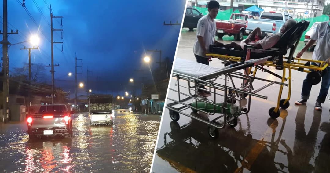 น้ำท่วมประจวบฯ เริ่มวิกฤต อพยพผู้ป่วยรพ.บางสะพาน เช้านี้โรงเรียนปิดอย่างน้อย 5 แห่ง