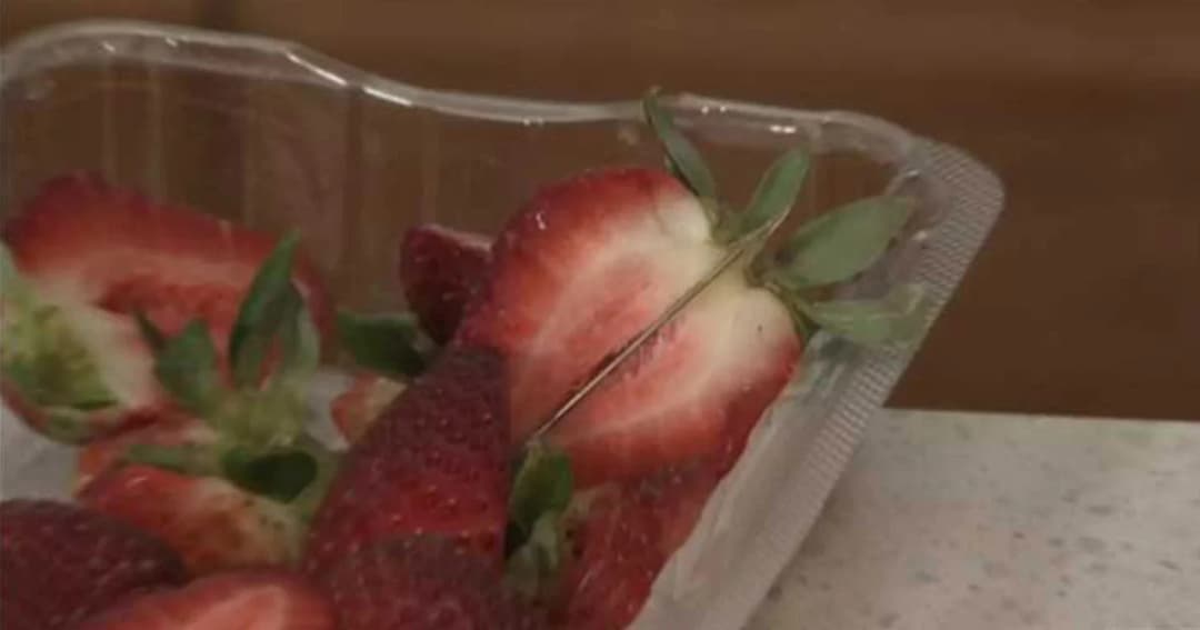 จับแล้วหญิงต้องสงสัยฝังเข็มในสตรอว์เบอร์รี