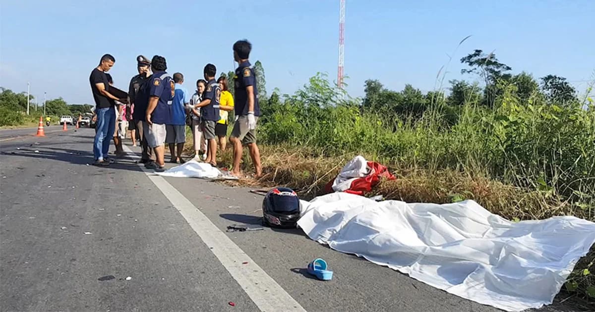 แม่ขี่ จยย.พาลูกสาววัย 4 ขวบ ไปเยี่ยมพ่อที่เรือนจำ ประสบอุบัติเหตุ ดับทั้งแม่และลูก