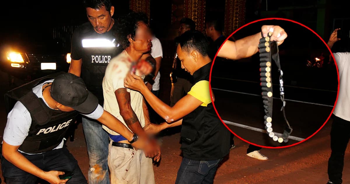 ล่าระทึก! หนุ่มพม่าปืนโหด ควงลูกซองรัวขึ้นฟ้า ยิงปะทะ ตร. สุดท้ายไม่รอด