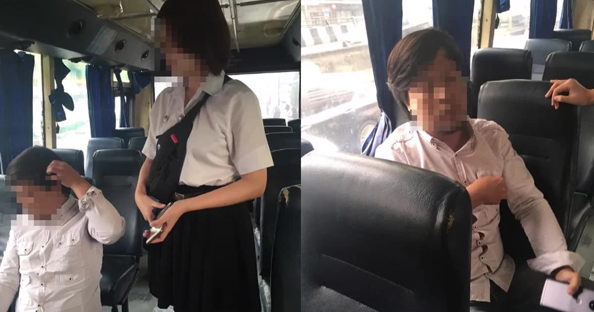 นศ.สาว โดนชายโรคจิตจับนม-ลูบขา บนรถเมล์