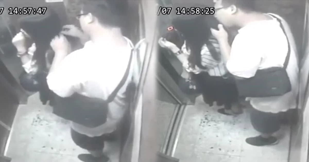 จับหนุ่มโรคจิต! หลอกเลียผมสาวในลิฟท์ อพาร์ตเมนต์ไต้หวัน