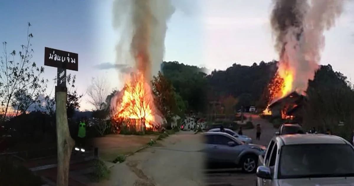 วอดทั้งหลัง ! ไฟไหม้ร้านอาหารชื่อดังดอยม่อนแจ่ม คาด “แก๊สรั่ว”