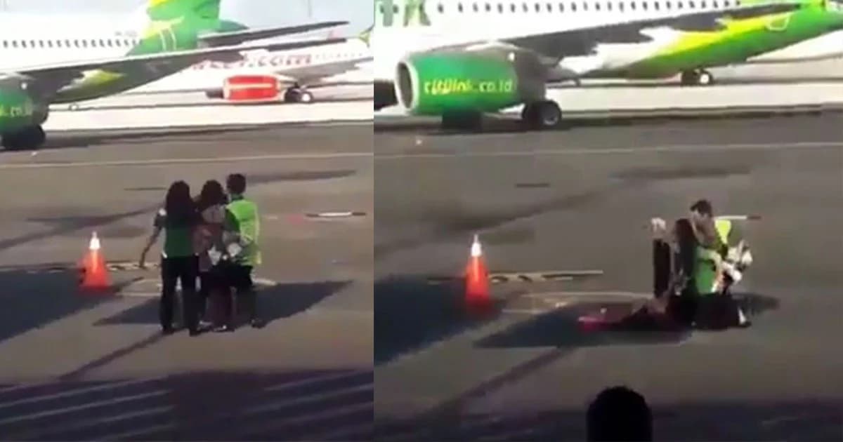 ไม่ยอมตกเครื่อง ! ผู้โดยสารหญิงวิ่งไล่ตามเครื่องบิน หลังมาสายขึ้นเครื่องไม่ทัน