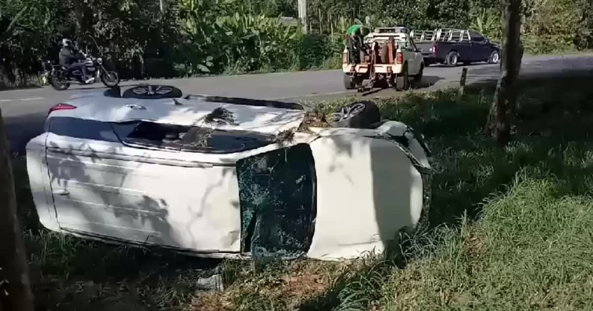 ระยอง “เสริมศักดิ์ การุญ” อดีต รมช.คลังพร้อมภรรยา ขับรถพลิกคว่ำอาการสาหัส