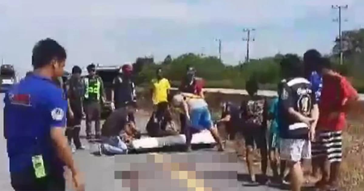 หนุ่มซิ่งบิ๊กไบค์ เสียหลักพลิกคว่ำ คอหักดับคาที่