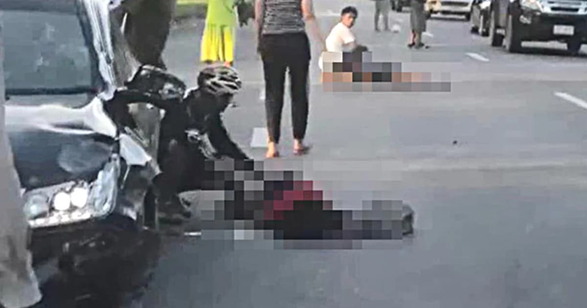 จยย. 2 พ่อลูก ถูกเก๋งเสียหลักพุ่งชน ลูกสาวดับ พ่อเจ็บสาหัส