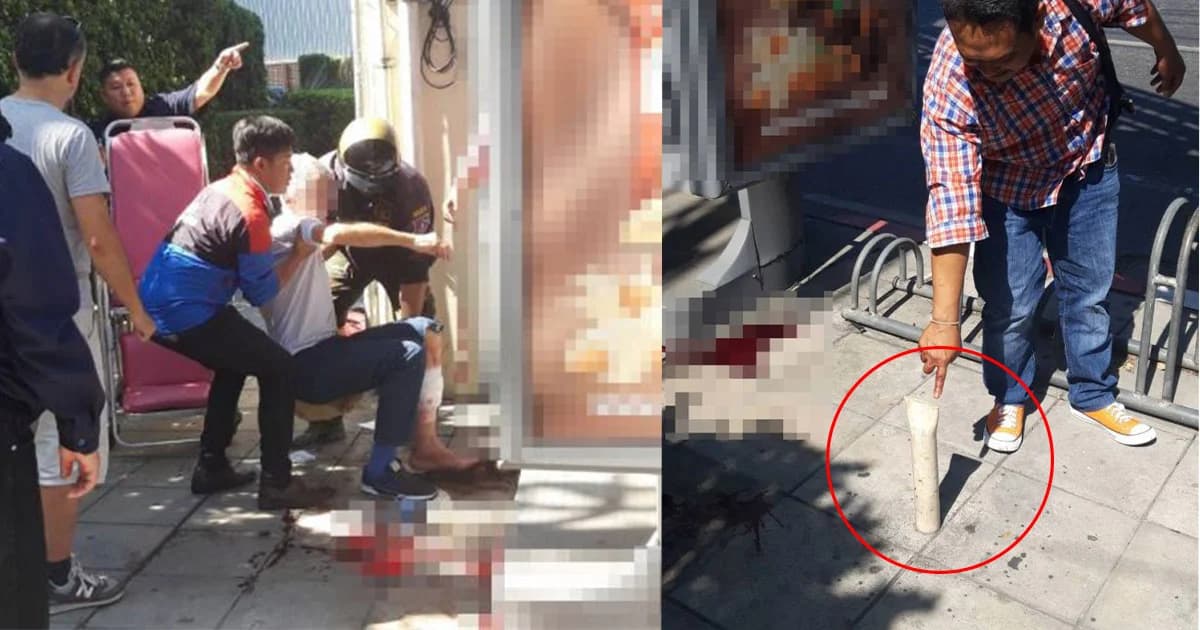 ชาวต่างชาติสะดุด ท่อบนทางเท้าถนนสาทร เลือดอาบ