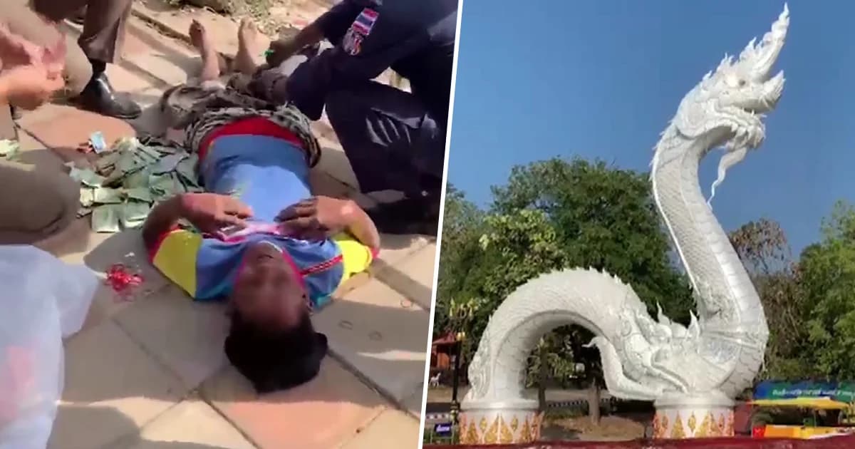 โจรลองดี! งัดตู้บริจาค ‘พญาศรีภุชงค์มุกดานาคราช’ หนีไม่ไหว อ้างเหมือนถูกรัดตัว