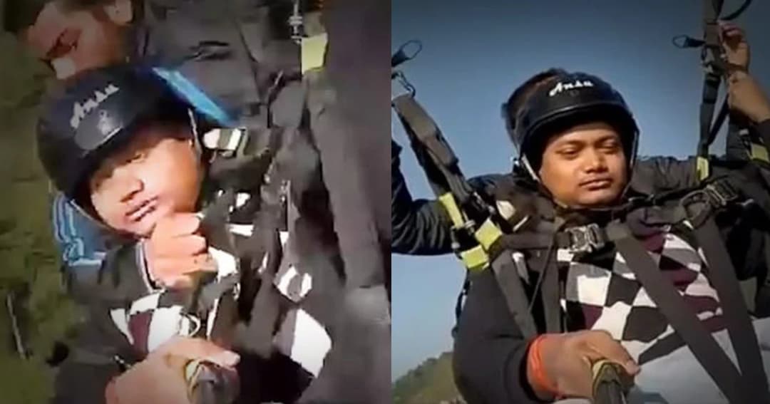 นักบินร่มร่อนปกป้องผู้โดยสารด้วยชีวิต หลังร่มขาดกลางอากาศ