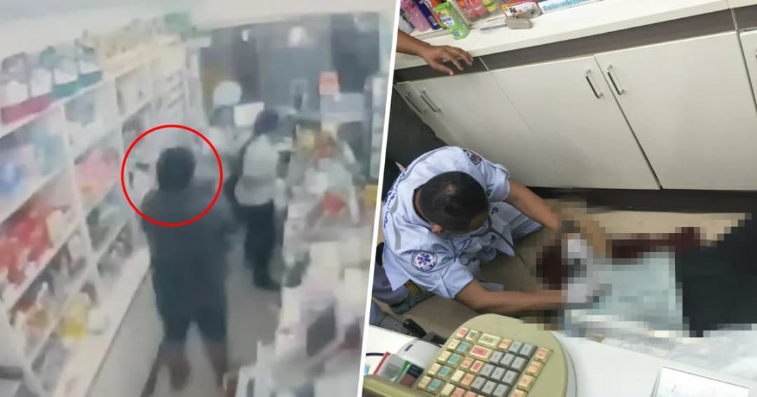 หึงโหด! หนุ่มควงปืน บุกเซเว่นยิงเมียดับคาเคาน์เตอร์ ก่อนหอบลูกหนี