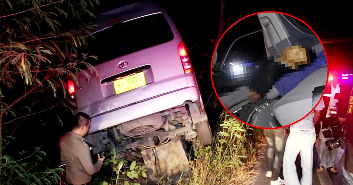 คนร้ายประกบยิงคนขับรถตู้ ก่อนเสียหลักพุ่งชนเสาไฟฟ้า เสียชีวิตคาที่