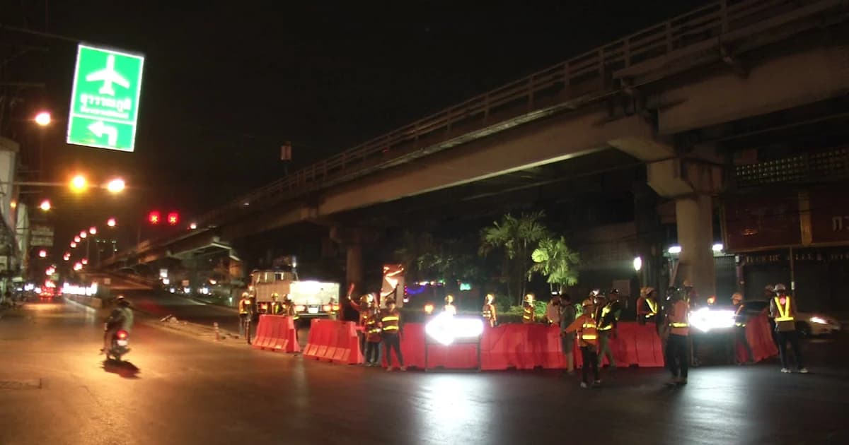 ปิดสะพานแยกลำสาลี (ฝั่งขาเข้า) 1 ปี สร้างรถไฟฟ้าใต้ดินสายสีส้ม